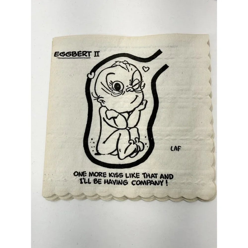 Vintage 1959 Eggbert  LAF Cartoon Cocktail Napkins Complete Set In Original Box